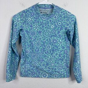 Coolibar Rashguard‎ Shirt Youth M Floral UPF 50+ Swim Activewear Beach Vacation